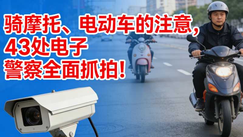 汨罗骑摩托、电动车的注意,3 月 25 日起 43 处电子警察全面抓拍!
