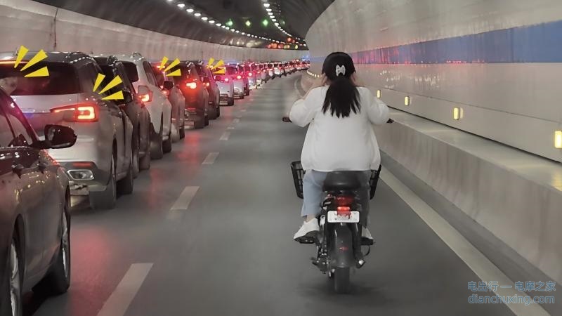 电动自行车隧道内骑行是红线