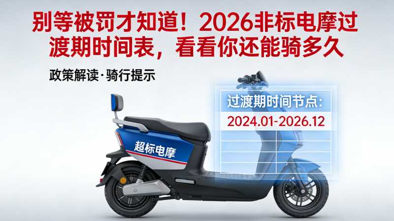 别等被罚才知道!2026 非标电摩过渡期时间表,看看你还能骑多久
