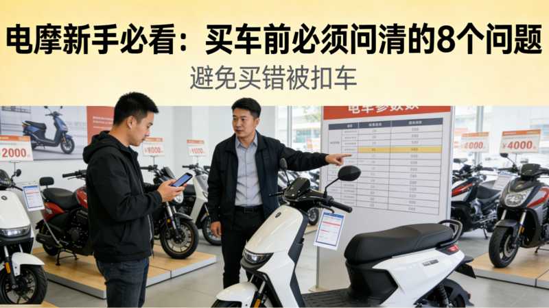 电摩新手必看：买车前必须问清的 8 个问题，避免买错被扣车