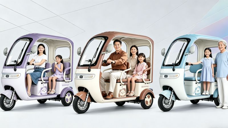 老人宝妈代步首选！4000-5000 元三款带棚电三轮，好开安全还方便