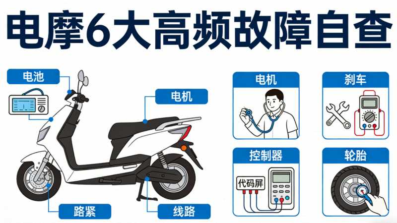 新手必看！电摩 6 大高频故障自查，不用去维修店也能解决